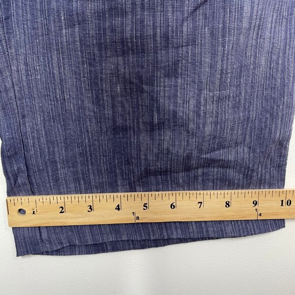 Athleta Womens Cabo Linen Textured Wide Leg Pants Blue Loose Fit Pockets Size 8 - Picture 12 of 12